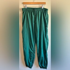 Vintage 90s Adidas Originals Nylon Track Pants Trefoil Soccer Green Size L RARE